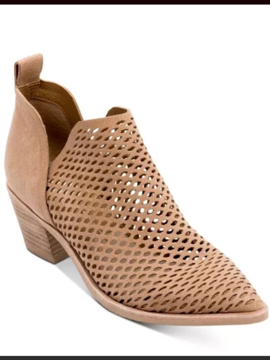 Dolce Vita Shoes - Dolce Vita Bianca Nubuck Perforated Tan Booties